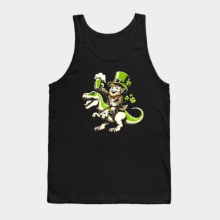 Lucky Leprechaun T-Rex Rider: Ultimate St. Patrick's Day Party Shirt Tank Top